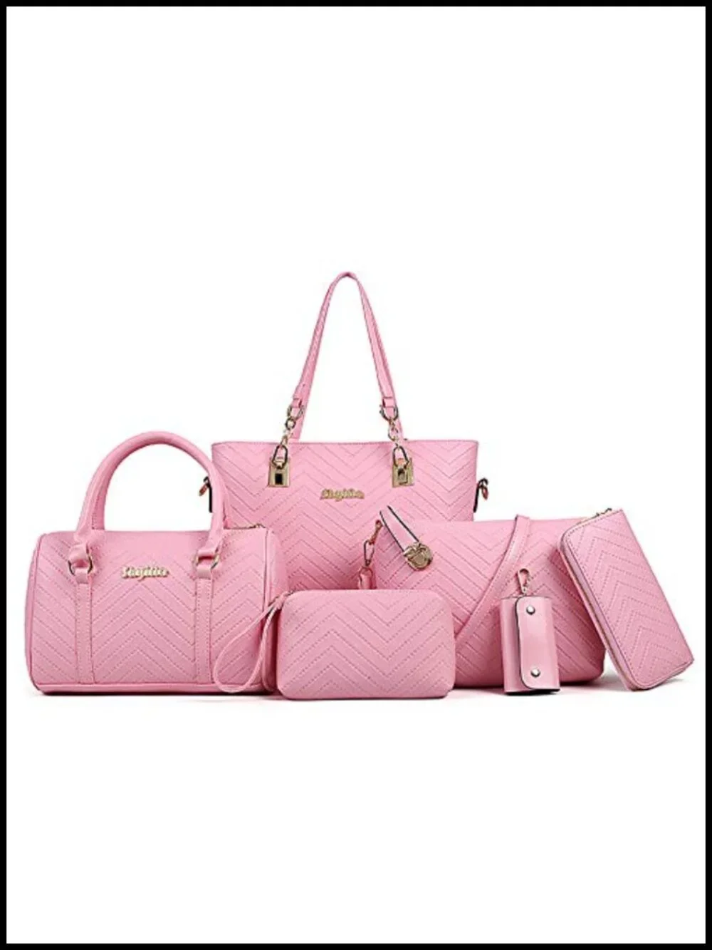 PU Leather Women Handbags Set of 6 Tote Shoulder Crossbody Bags Set